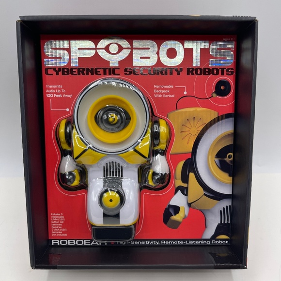 SPYBOTS Cybernetic Security Robots ROBOEAR Yellow Remote Listening Robot NEW - Picture 1 of 7